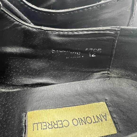Antonio Cerrelli 5795 Black Upper Square Toe Derby Mens 12 Dress Shoes* - Picture 8 of 9